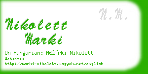 nikolett marki business card